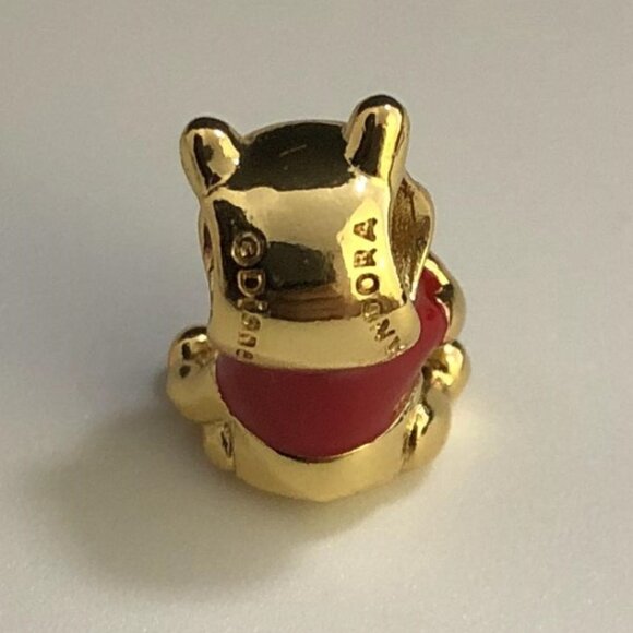 Disney Pandora Winnie the Pooh Bear Charm Gold plated - Picture 8 of 13
